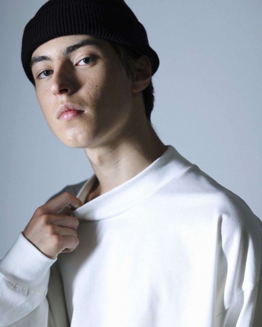 ORGANIC COTTON VERY SOFT ROLL BEANIE / BLACK