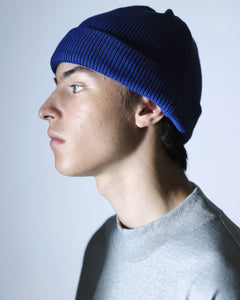 ORGANIC COTTON VERY SOFT ROLL BEANIE / O.BLUE