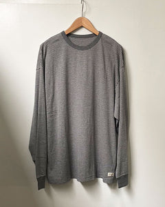 ORGANIC COTTON VERY SOFT BORDER LONG TEE H.CHARCOAL