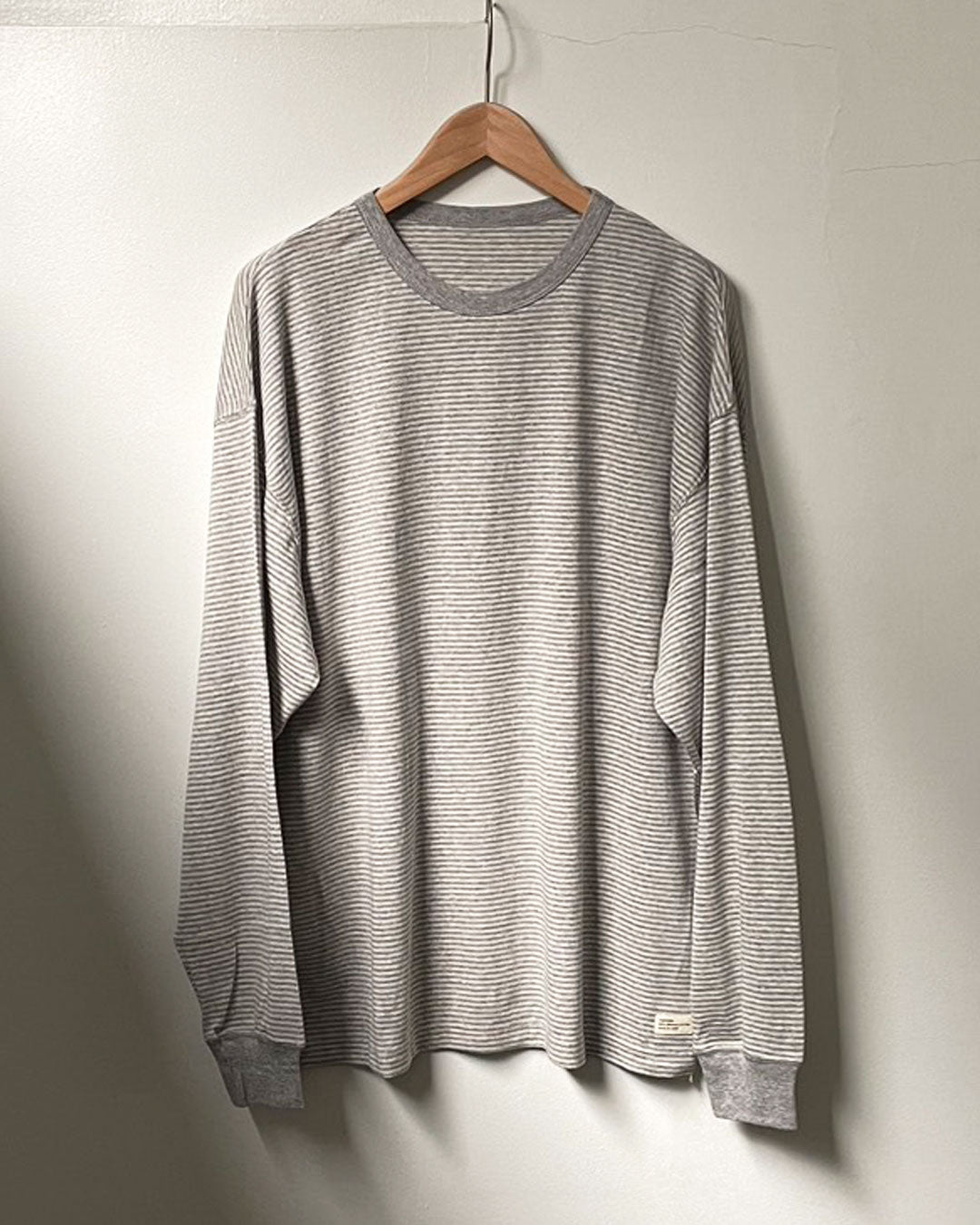 ORGANIC COTTON VERY SOFT BORDER LONG TEE H.GREY