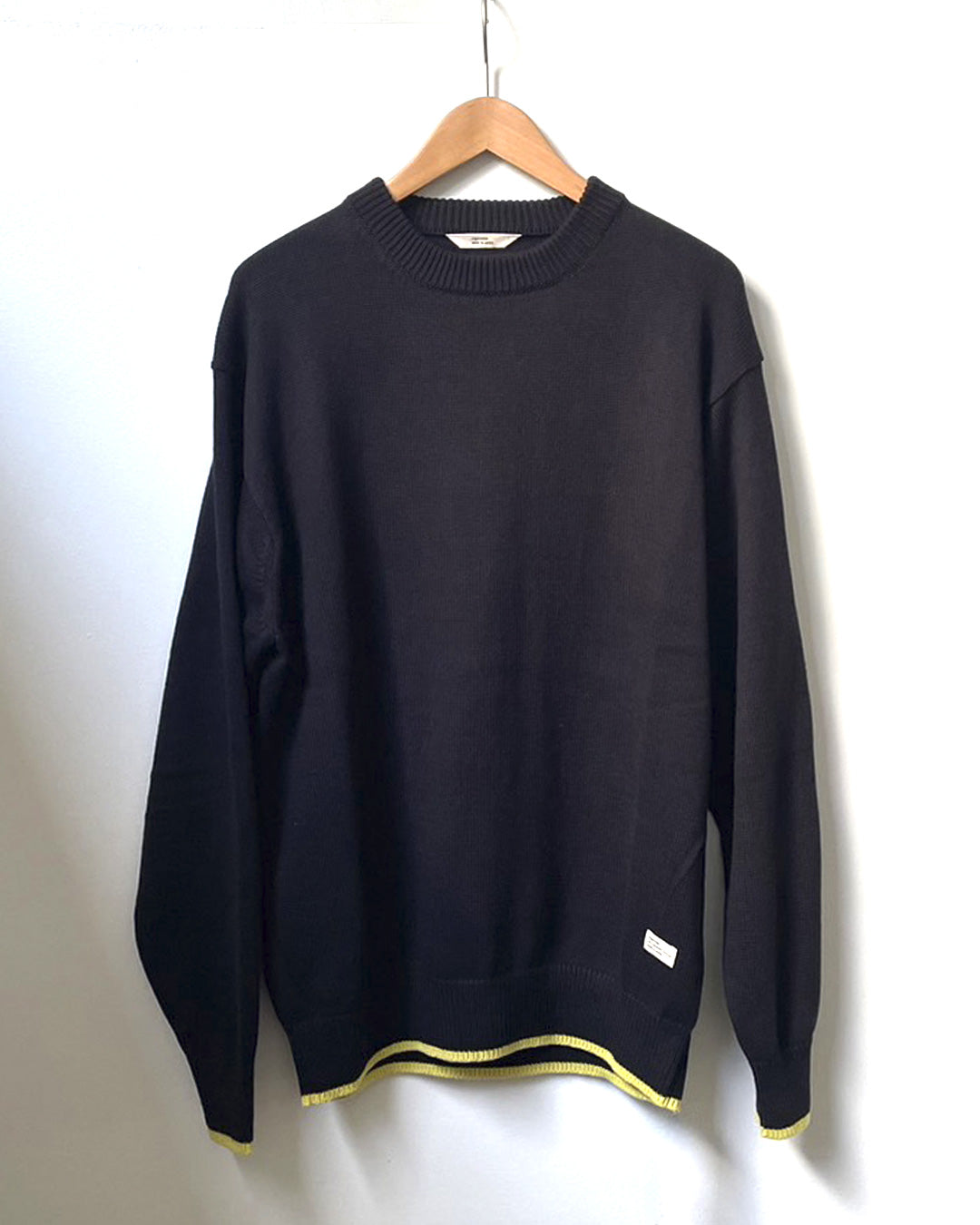 ORGANIC COTTON LINKING CREWNECK SWEATER BLACK