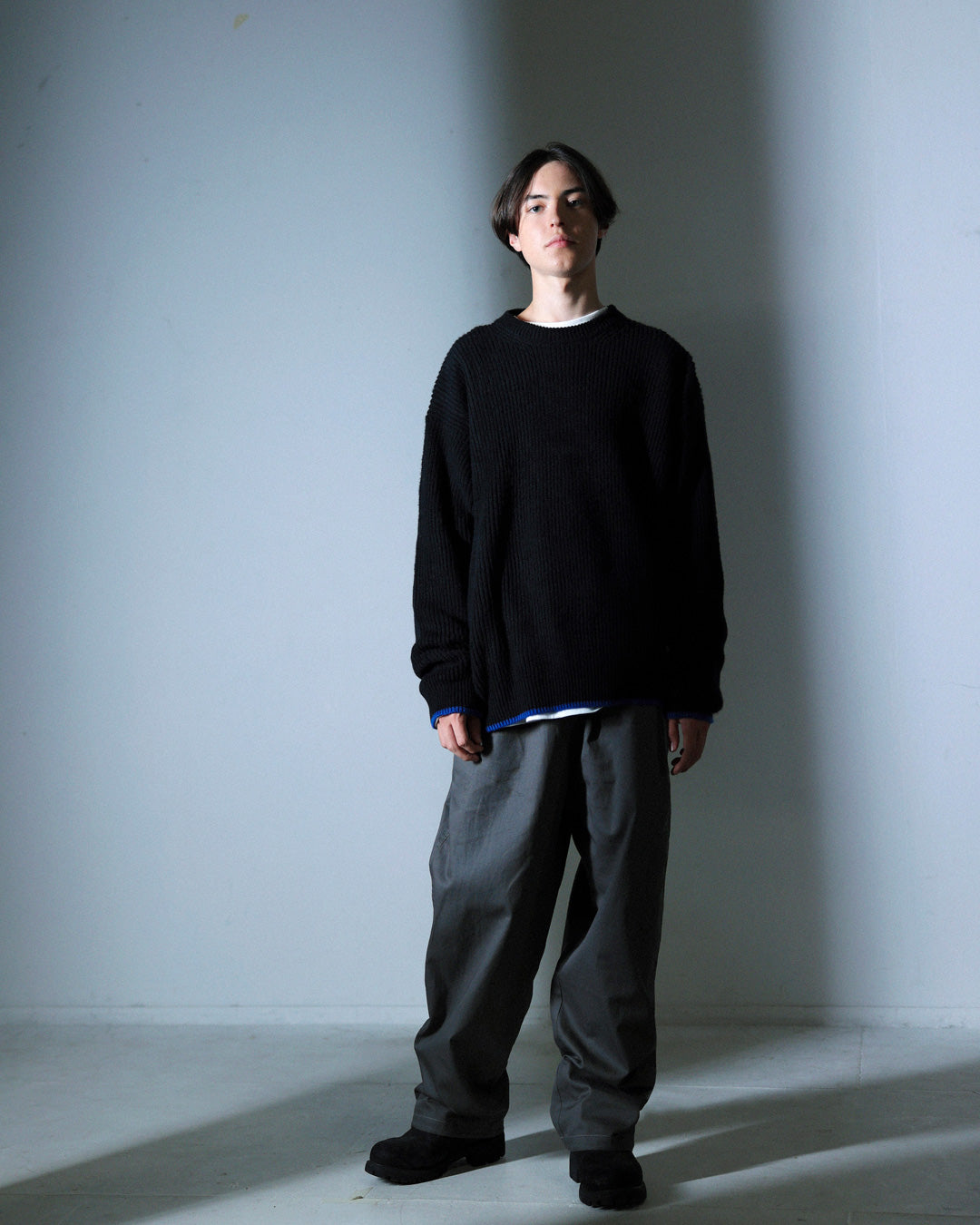 ORGANIC COTTON TWILL EASY PANTS / GREY