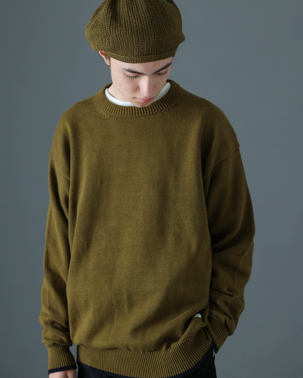 ORGANIC COTTON LINKING CREWNECK KNIT