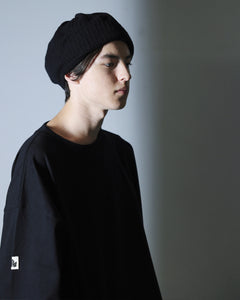 ORGANIC COTTON VERY SOFT KNIT TAM / BLACK