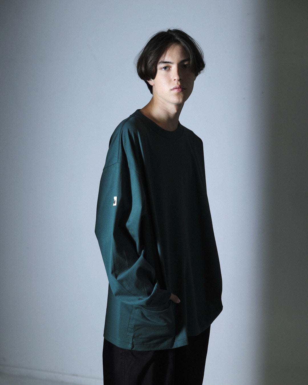 ORGANIC COTTON CHILL POCKET LONG TEE / GREEN