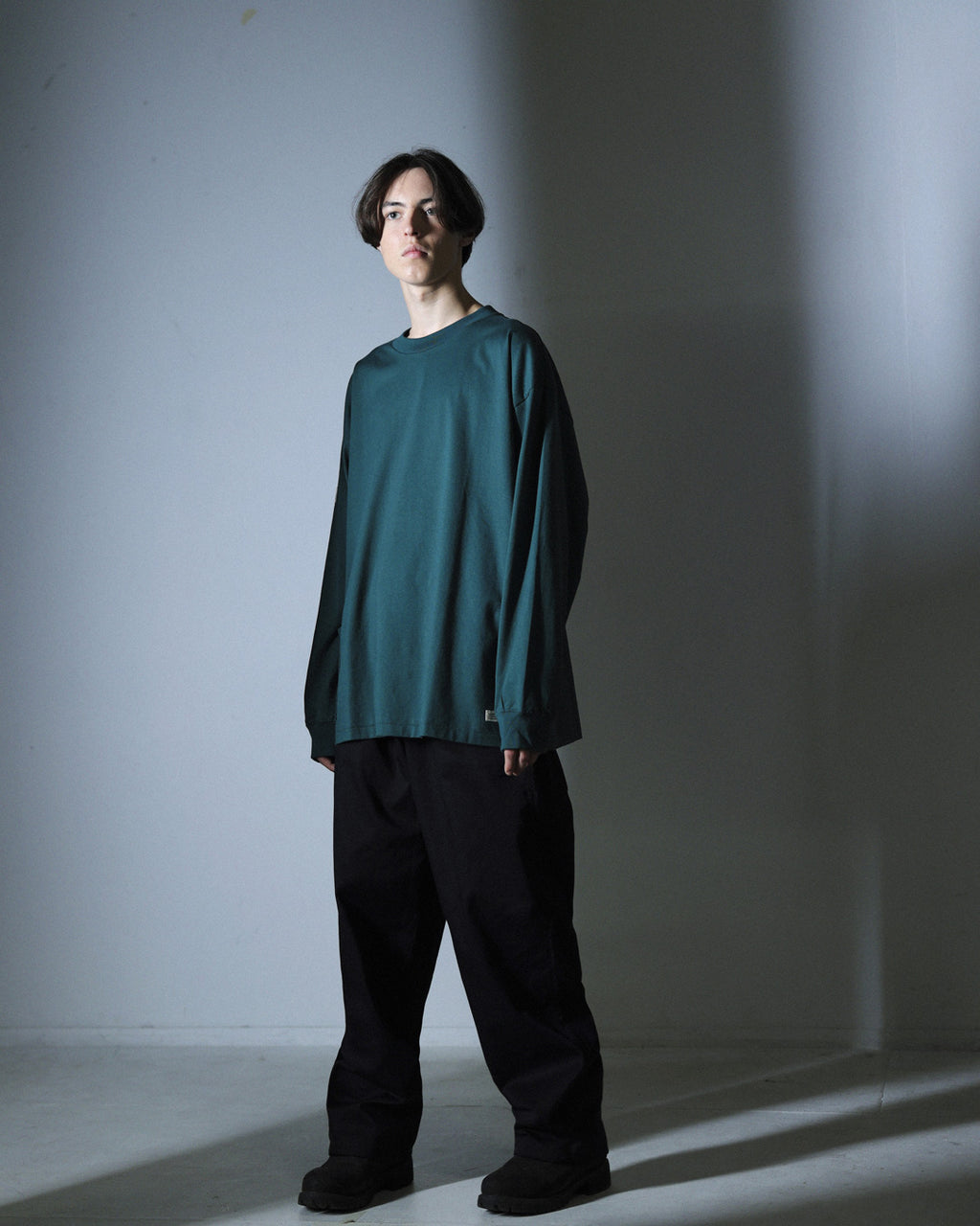 ORGANIC COTTON TWILL EASY PANTS / BLACK