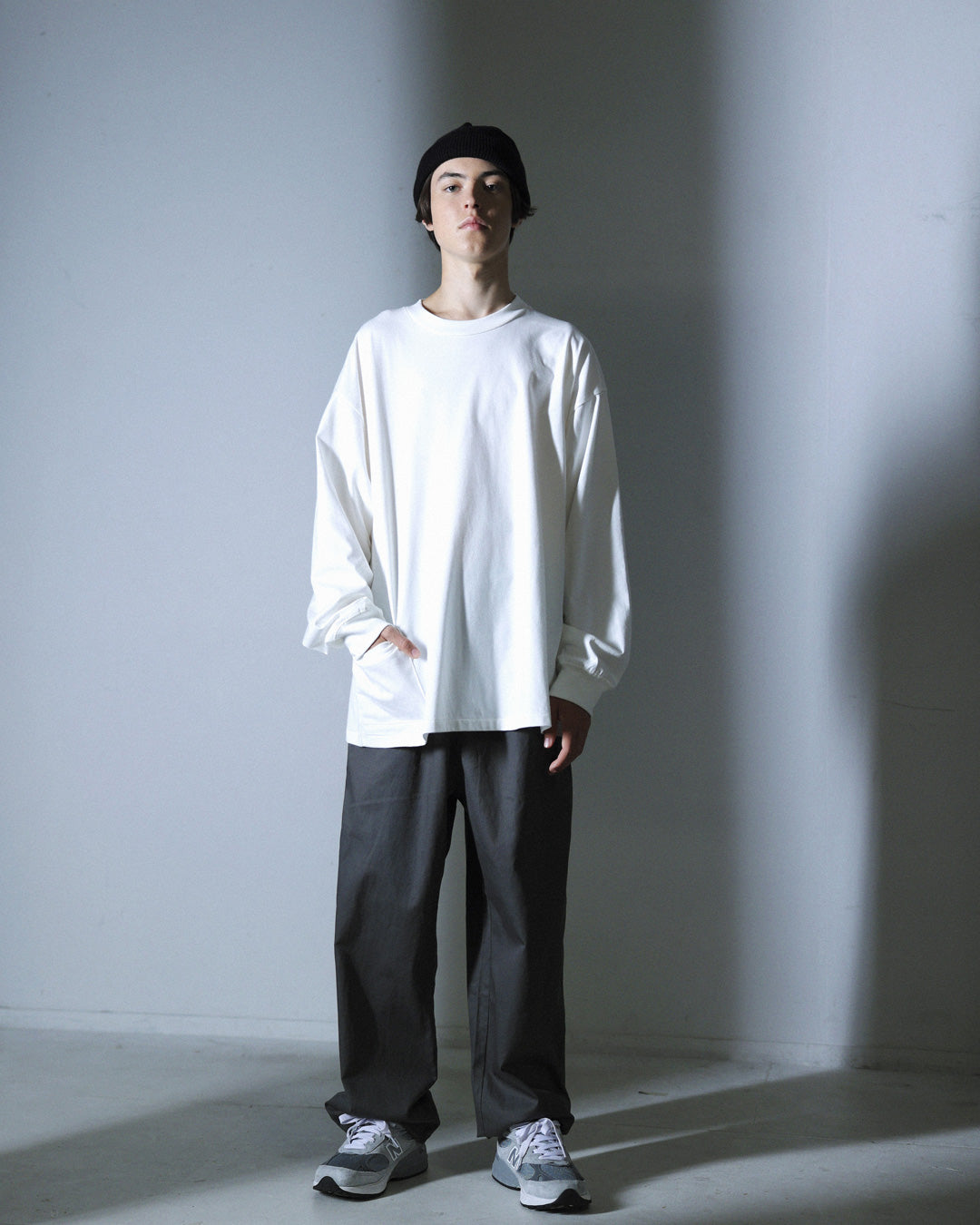 ORGANIC COTTON CHILL POCKET LONG TEE / WHITE