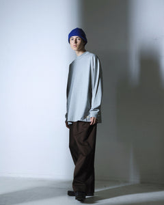 ORGANIC COTTON CHILL MOCKNECK POCKET LONG TEE / H.GREY