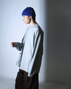 ORGANIC COTTON CHILL MOCKNECK POCKET LONG TEE / H.GREY