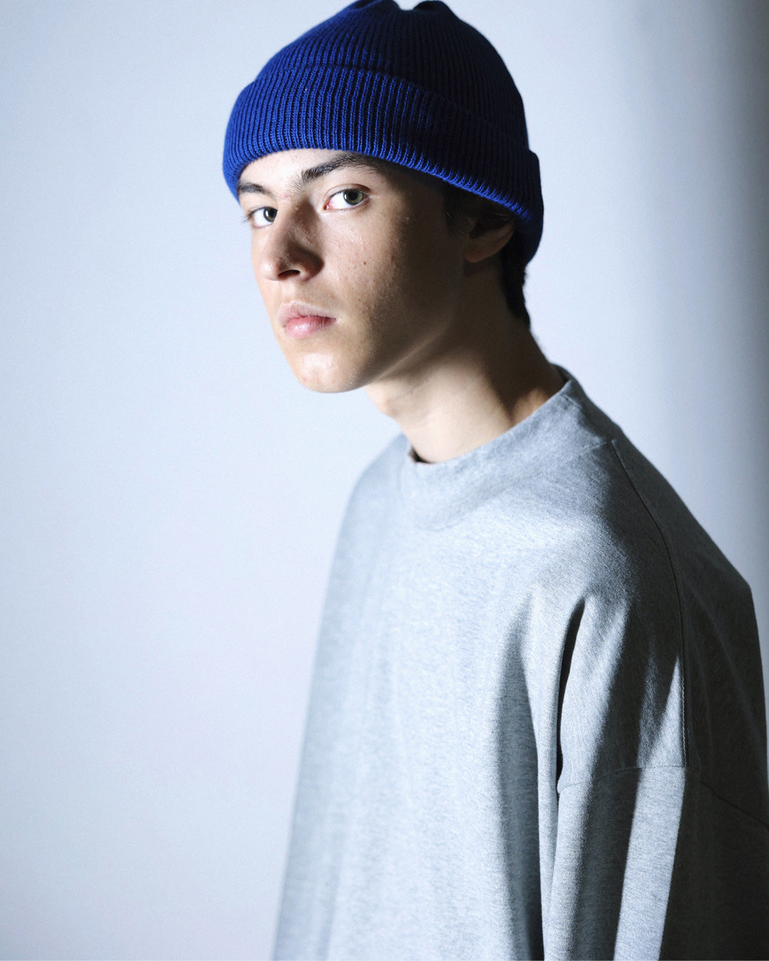 ORGANIC COTTON VERY SOFT ROLL BEANIE / O.BLUE