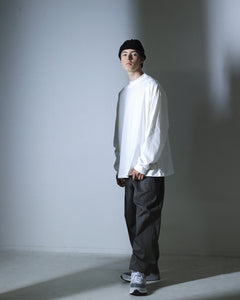 ORGANIC COTTON CHILL MOCKNECK POCKET LONG TEE / WHITE