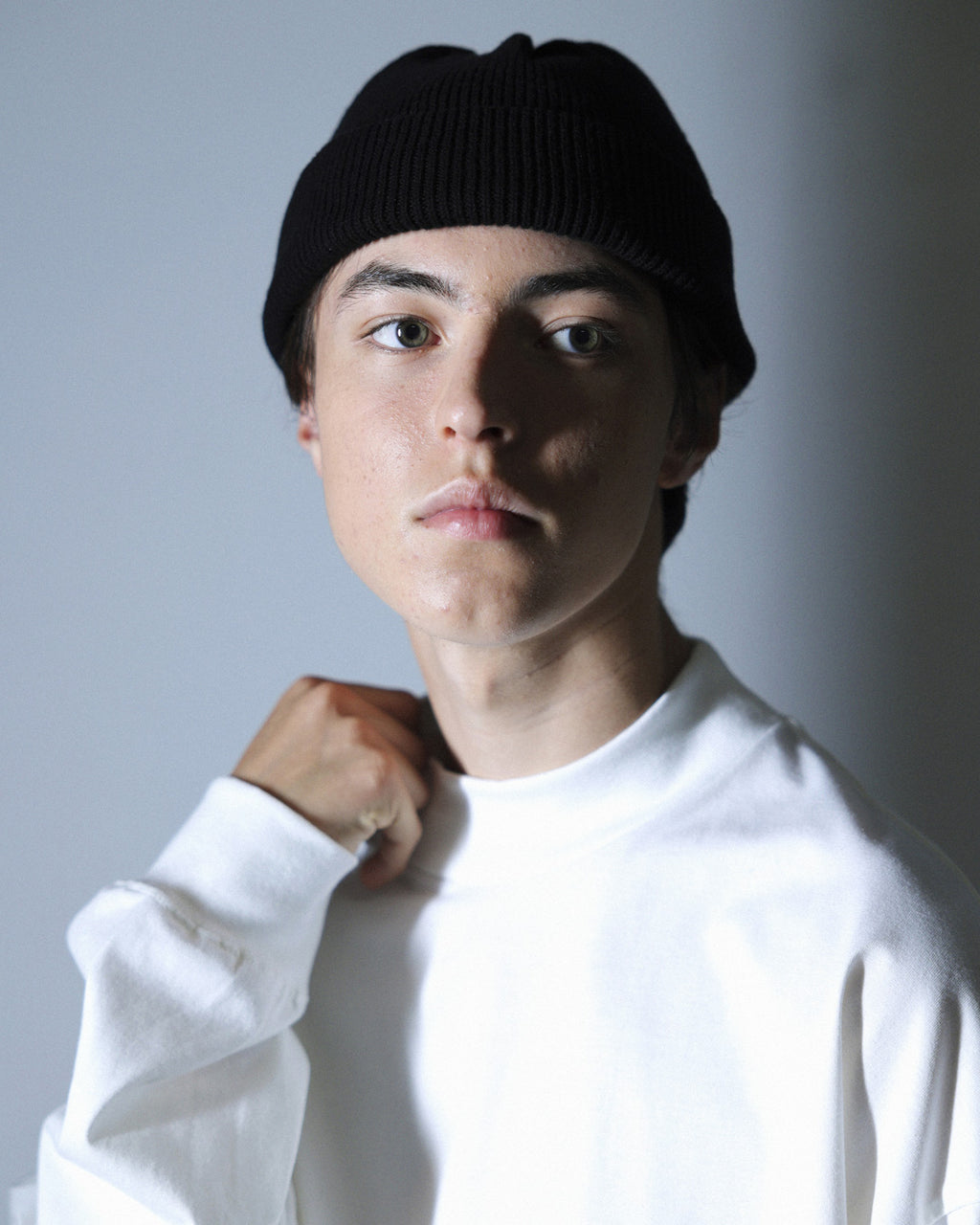 ORGANIC COTTON CHILL MOCKNECK POCKET LONG TEE / WHITE