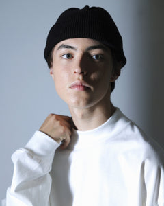 ORGANIC COTTON VERY SOFT ROLL BEANIE / BLACK