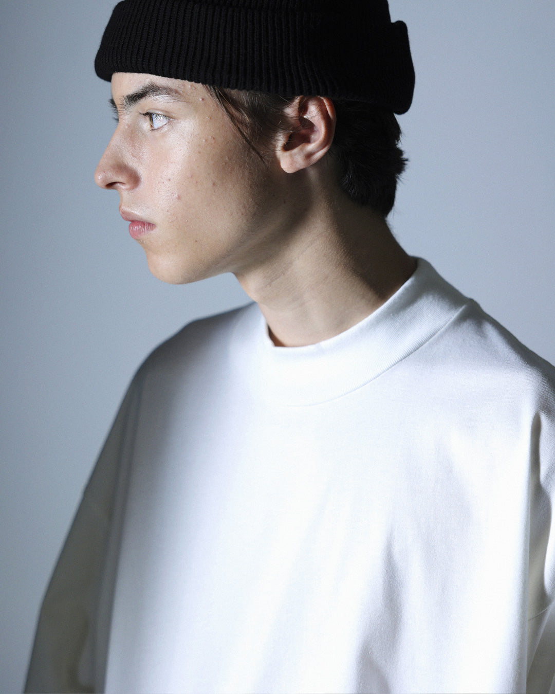 ORGANIC COTTON VERY SOFT ROLL BEANIE / BLACK
