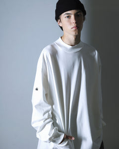ORGANIC COTTON CHILL MOCKNECK POCKET LONG TEE / WHITE