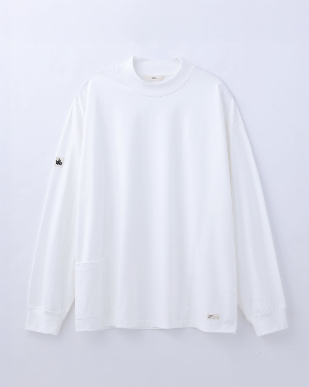 ORGANIC COTTON CHILL MOCKNECK POCKET LONG TEE / WHITE