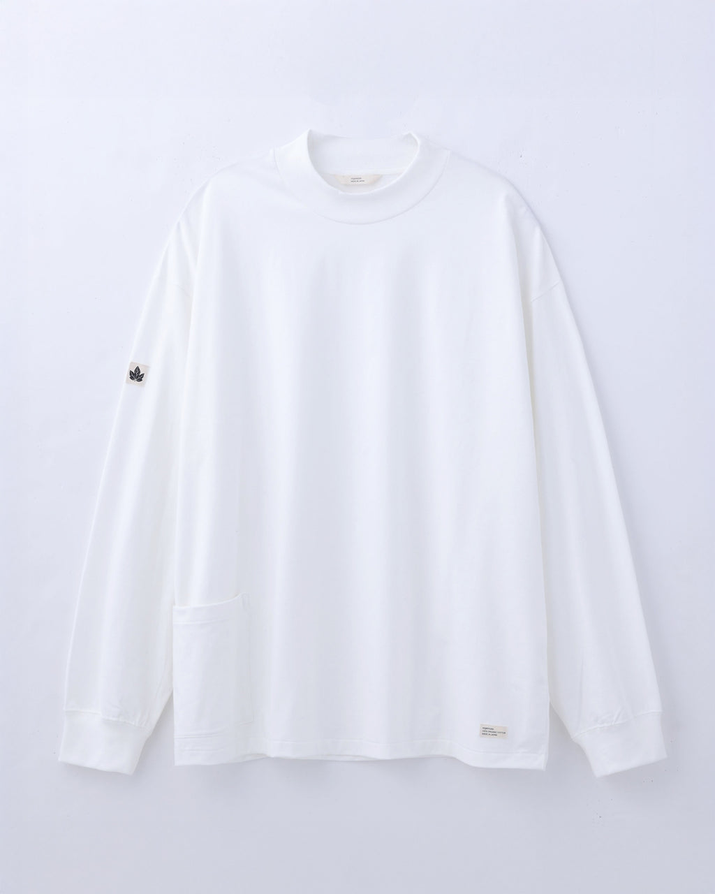 ORGANIC COTTON CHILL MOCKNECK POCKET LONG TEE / WHITE