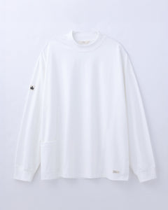 ORGANIC COTTON CHILL MOCKNECK POCKET LONG TEE / WHITE