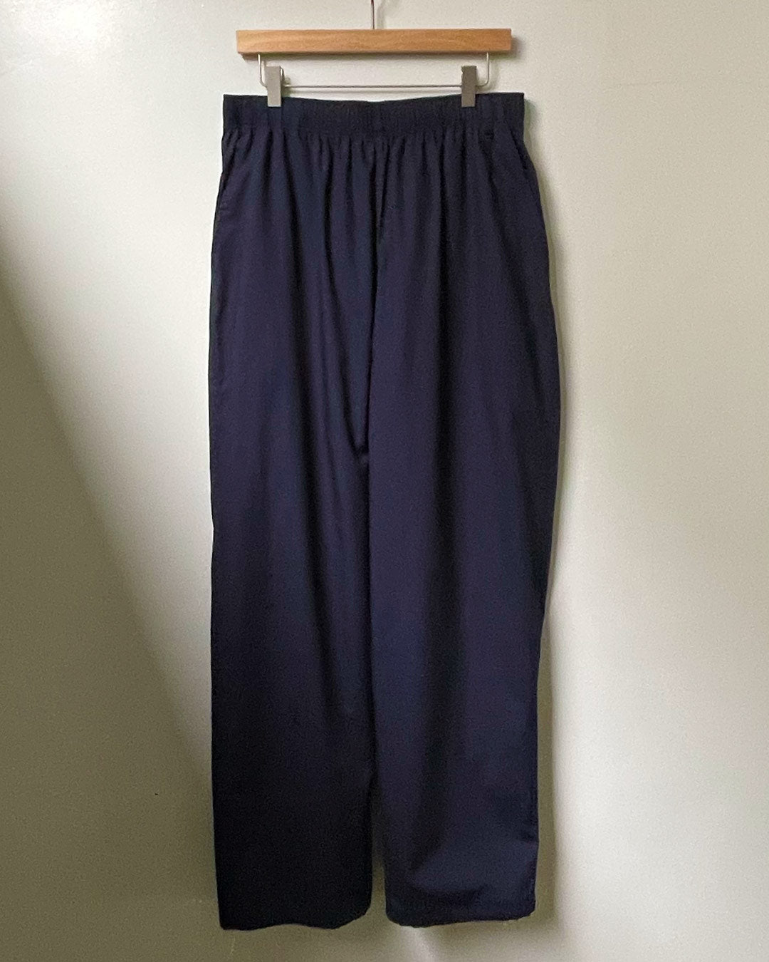 ORGANIC COTTON BROADCLOTH EASY PANTS / NAVY