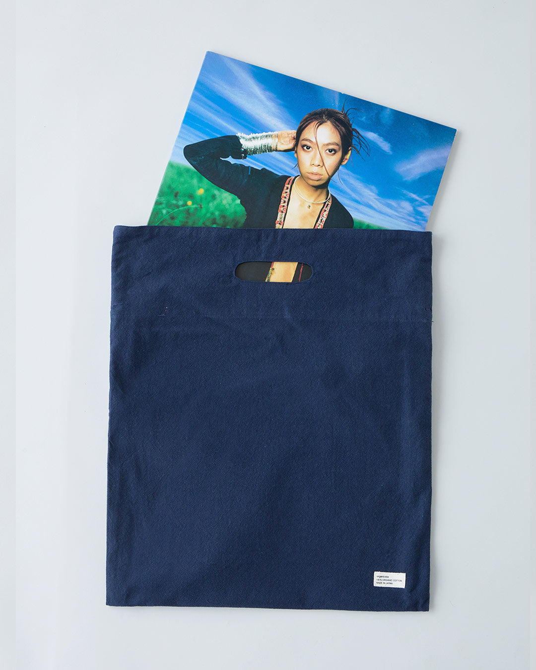 ORGANIC COTTON CANVAS RECORD BAG NAVY