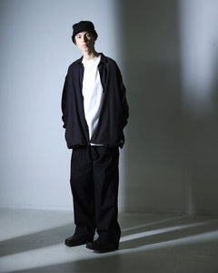 ORGANIC COTTON FLANNEL SHIRT JACKET / BLACK