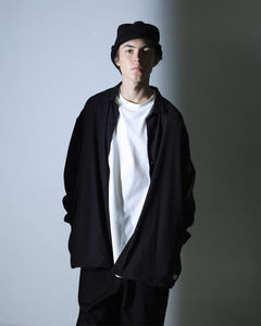 ORGANIC COTTON FLANNEL SHIRT JACKET / BLACK