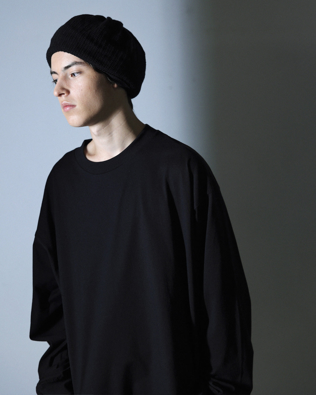 ORGANIC COTTON VERY SOFT KNIT TAM / BLACK