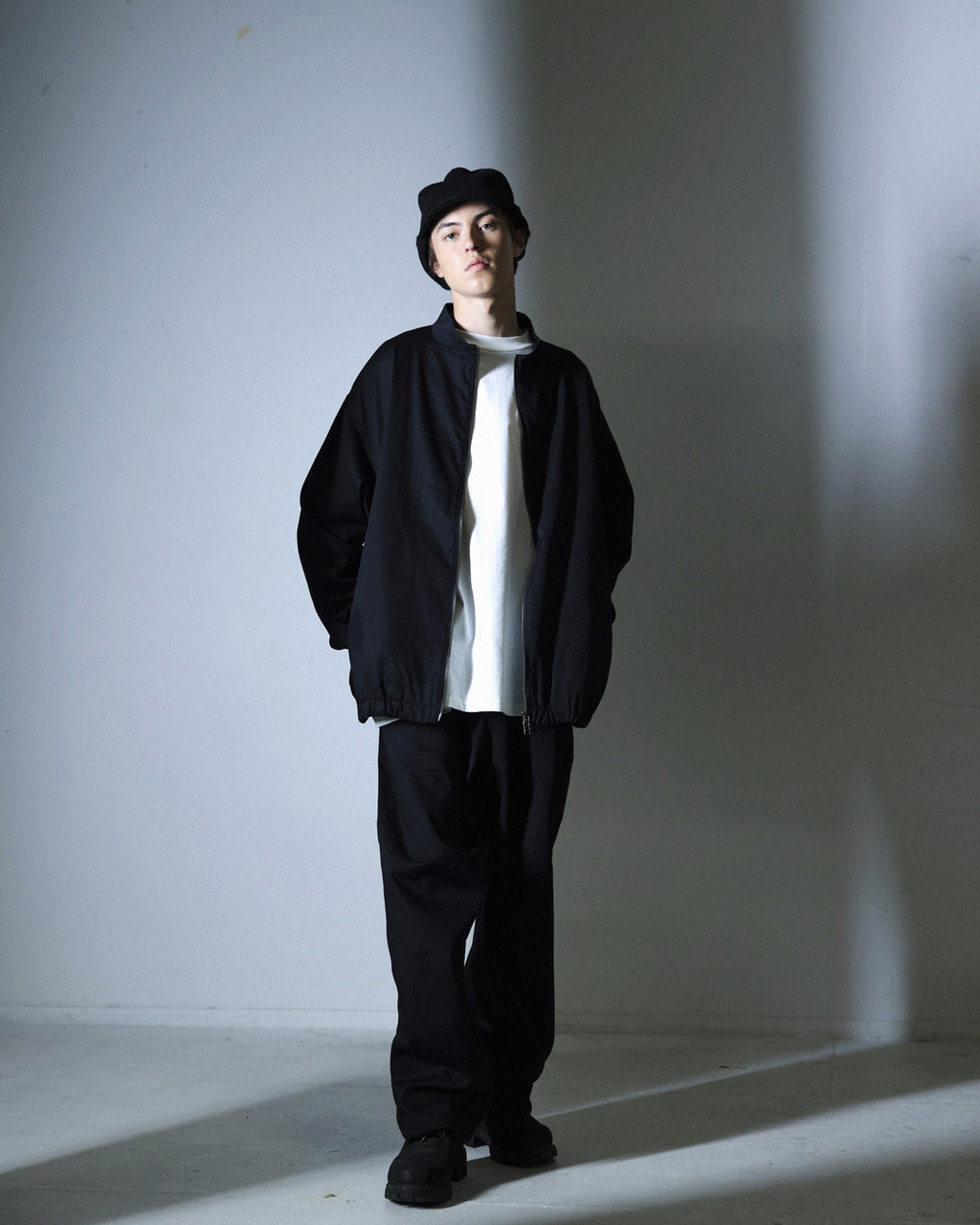 ORGANIC COTTON TWILL EASY PANTS / BLACK