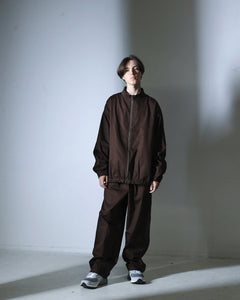 ORGANIC COTTON TWILL TRACK JACKET / BROWN