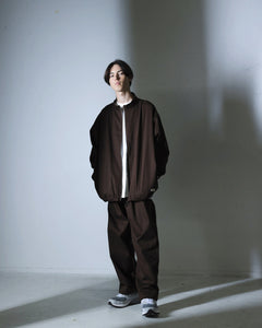 ORGANIC COTTON TWILL TRACK JACKET / BROWN