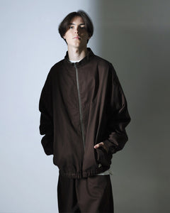 ORGANIC COTTON TWILL TRACK JACKET / BROWN