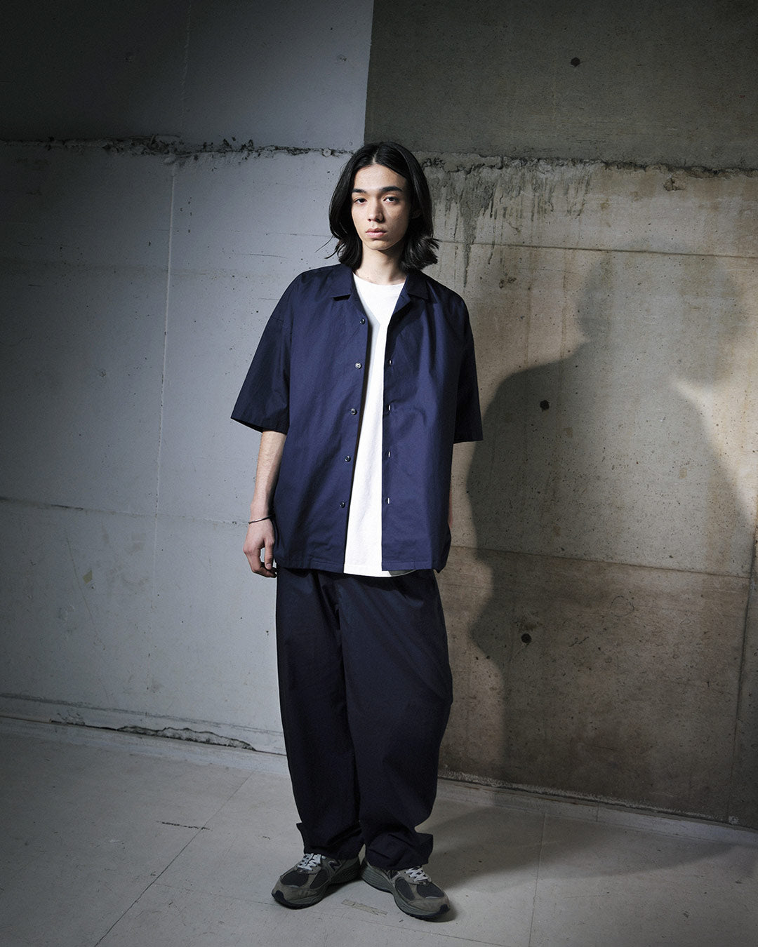 ORGANIC COTTON BROADCLOTH EASY PANTS / NAVY