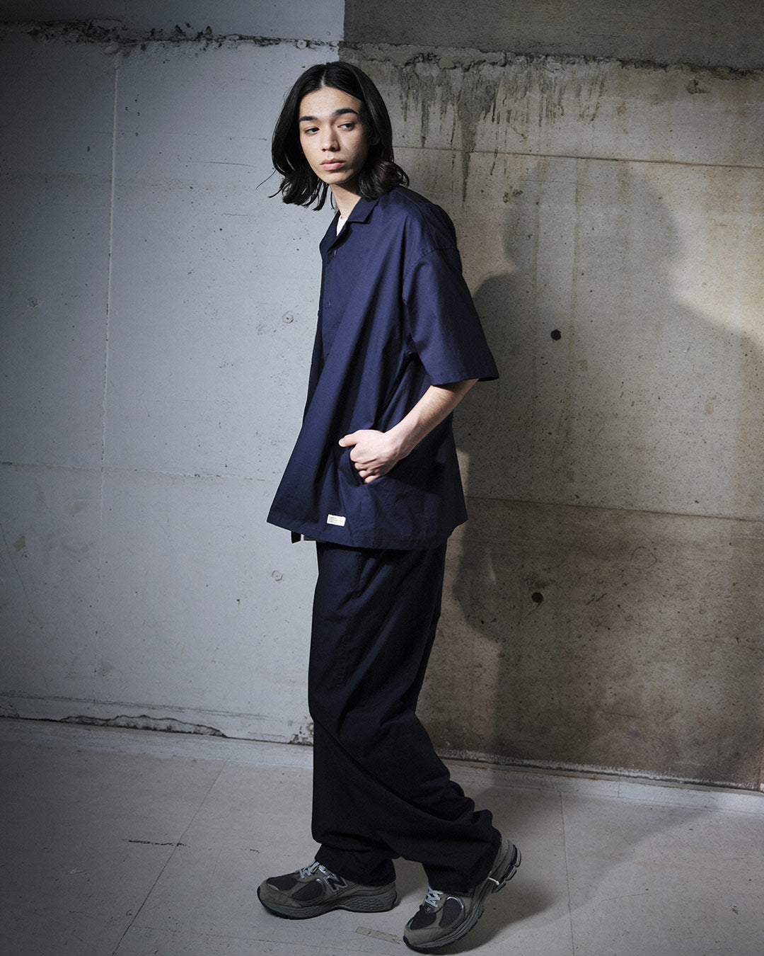 ORGANIC COTTON BROADCLOTH EASY PANTS / NAVY
