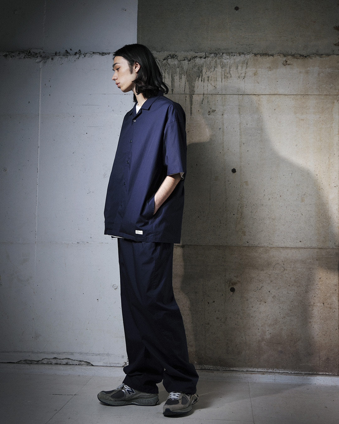 ORGANIC COTTON BROADCLOTH EASY PANTS / NAVY