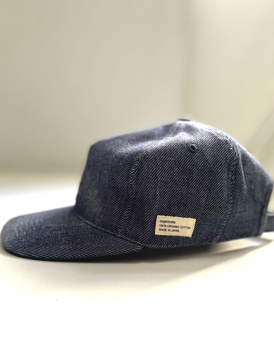 ORGANIC COTTON DENIM 5-PANEL CAP / NAVY