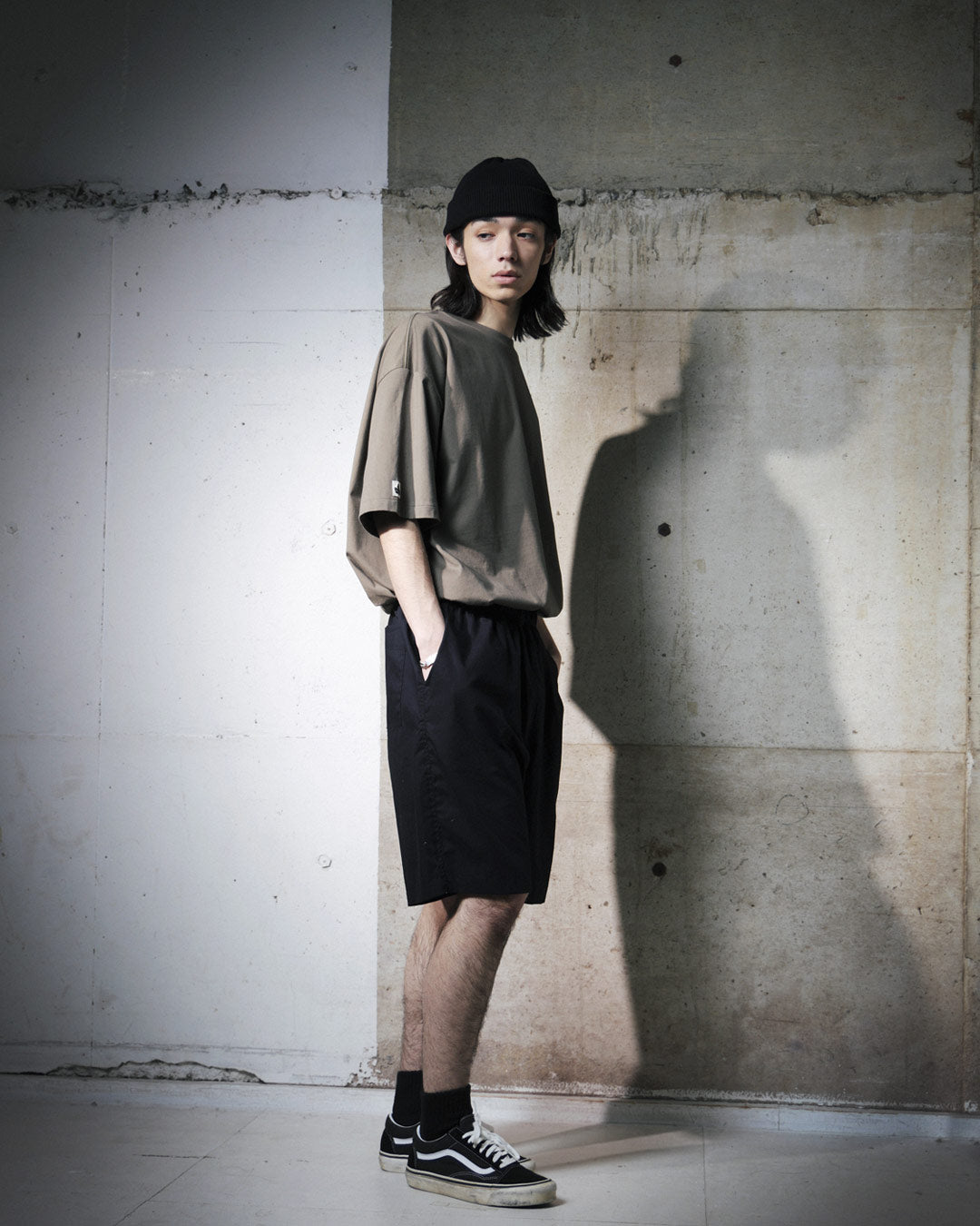 ORGANIC COTTON BROADCLOTH EASY SHORTS / BLACK