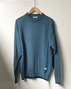 ORGANIC COTTON LINKING CREWNECK SWEATER PACIFIC