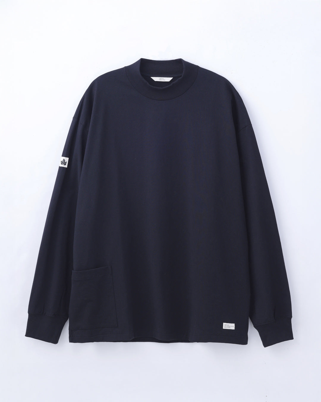 ORGANIC COTTON CHILL MOCKNECK POCKET LONG TEE / BLACK