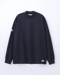 ORGANIC COTTON CHILL MOCKNECK POCKET LONG TEE / BLACK