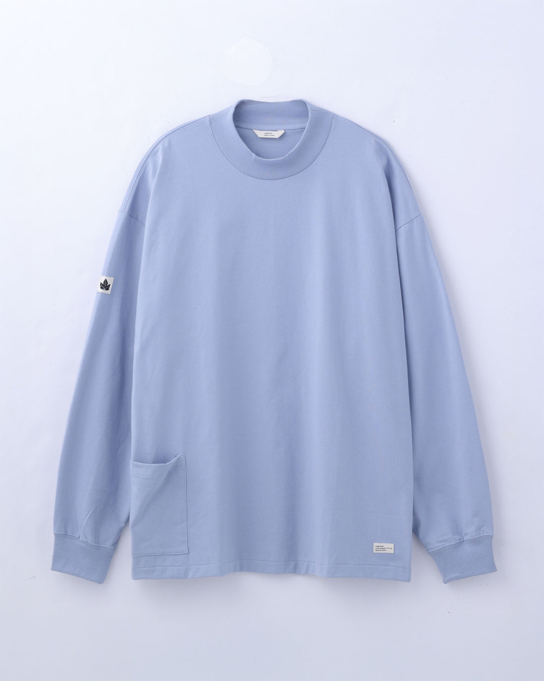 ORGANIC COTTON CHILL MOCKNECK POCKET LONG TEE / BLUE