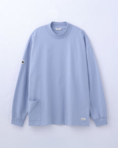 ORGANIC COTTON CHILL MOCKNECK POCKET LONG TEE / BLUE