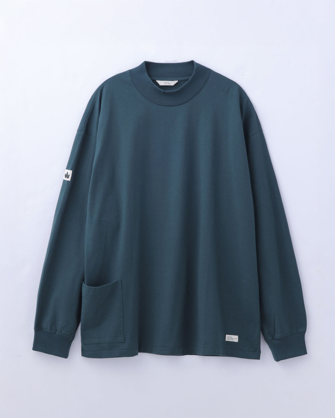 ORGANIC COTTON CHILL MOCKNECK POCKET LONG TEE / GREEN