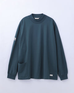 ORGANIC COTTON CHILL MOCKNECK POCKET LONG TEE / GREEN