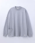 ORGANIC COTTON CHILL MOCKNECK POCKET LONG TEE / H.GREY
