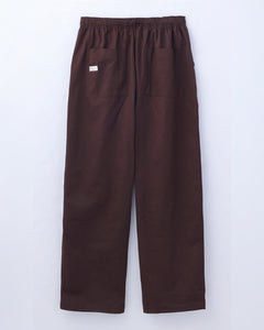 ORGANIC COTTON TWILL EASY PANTS / BROWN