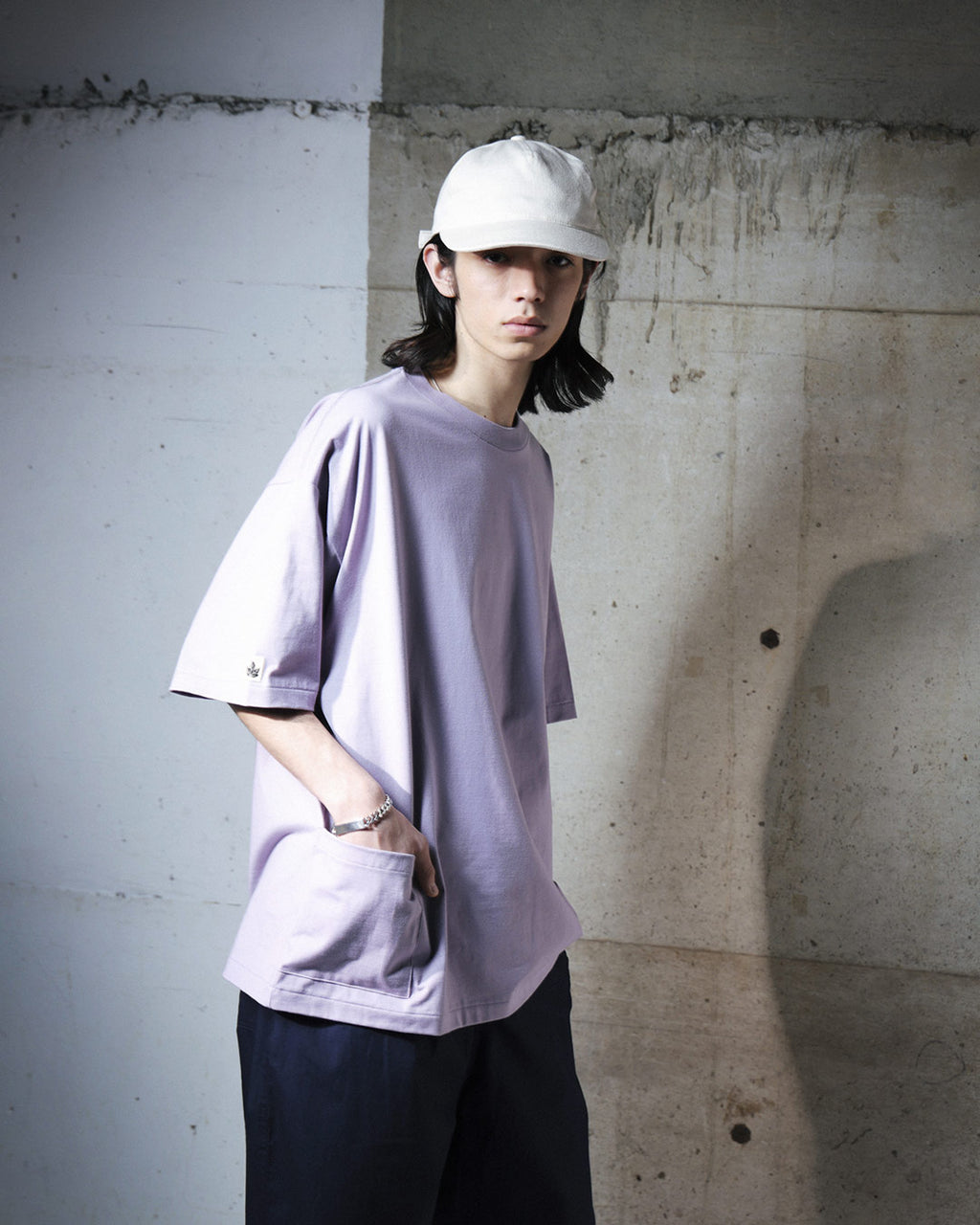 ORGANIC COTTON DENIM 5-PANEL CAP / WHITE