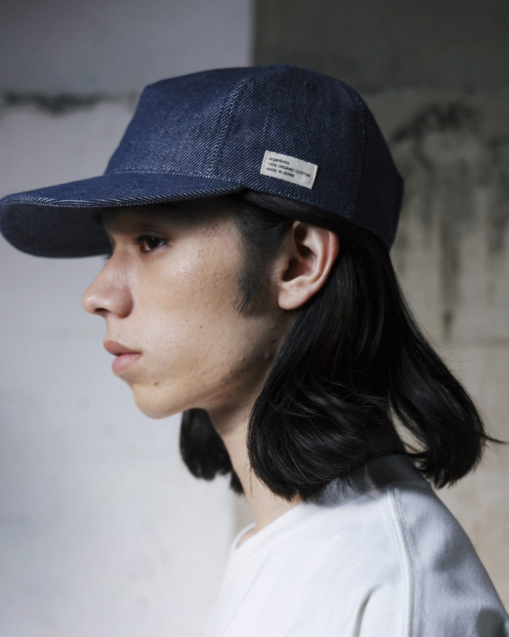 ORGANIC COTTON DENIM 5-PANEL CAP / NAVY