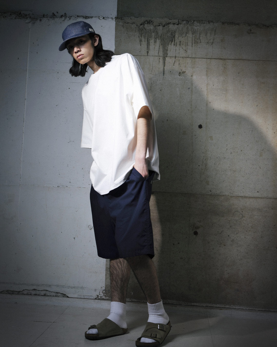 ORGANIC COTTON DENIM 5-PANEL CAP / NAVY