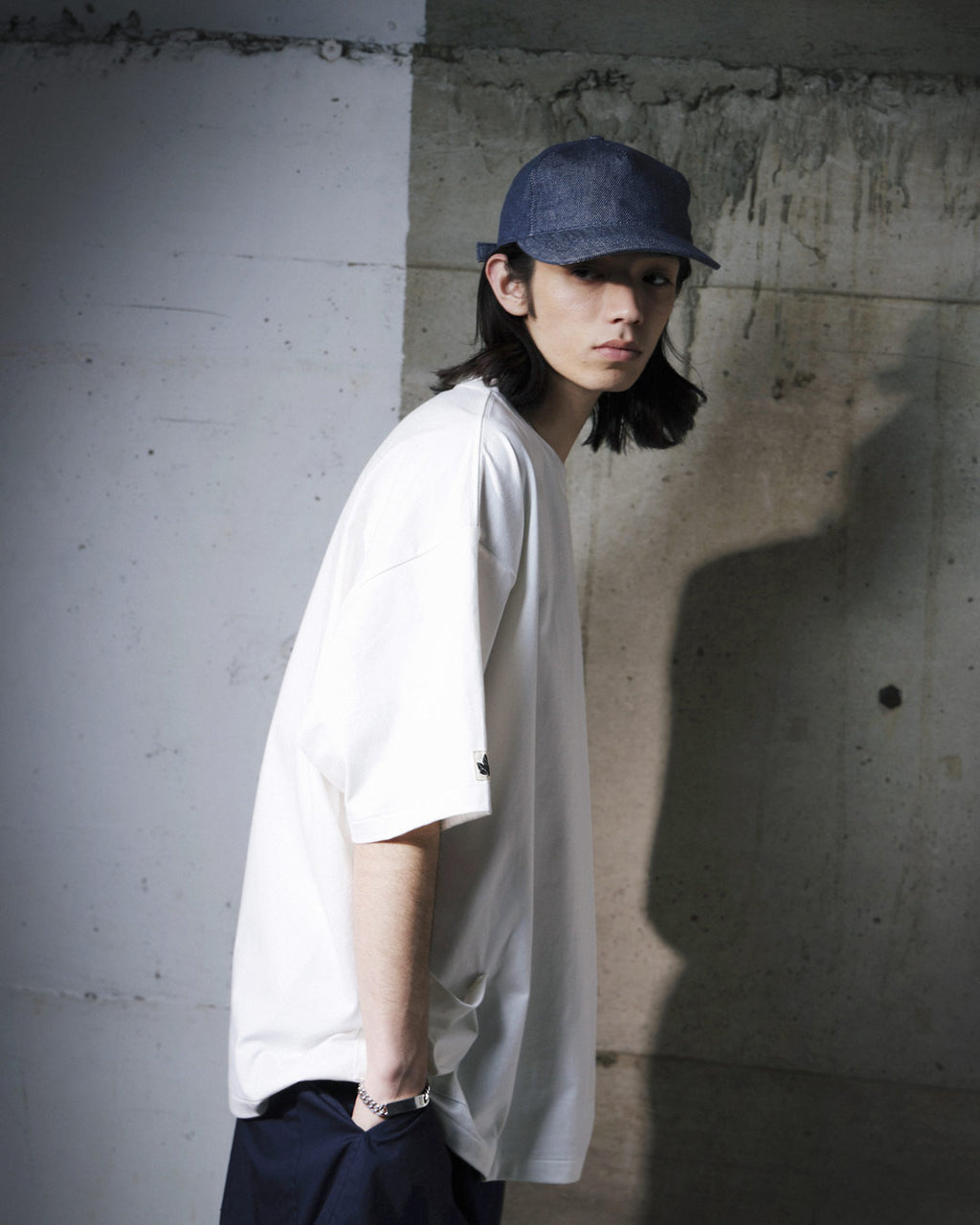 ORGANIC COTTON DENIM 5-PANEL CAP / NAVY