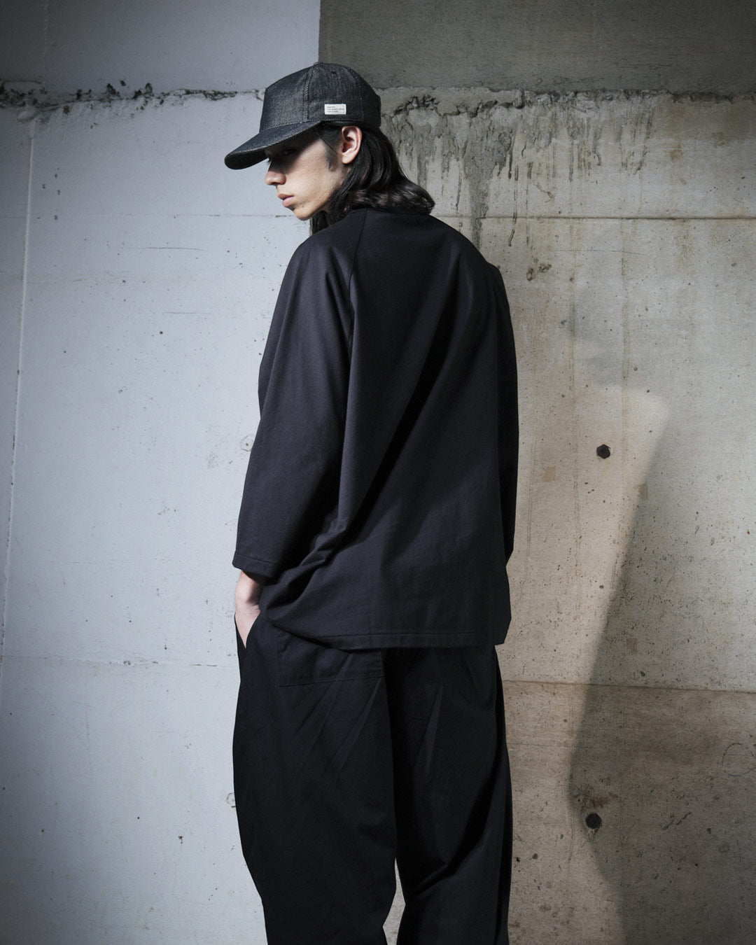ORGANIC COTTON DENIM 5-PANEL CAP / BLACK